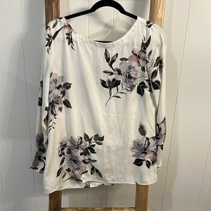 White floral blouse